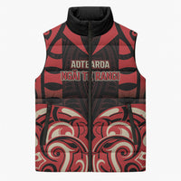 Custom Aotearoa Ngai Te Rangi Sleeveless Puffer Jacket New Zealand Traditional Maori Pattern DT05 Unisex Red - Polynesian Pride