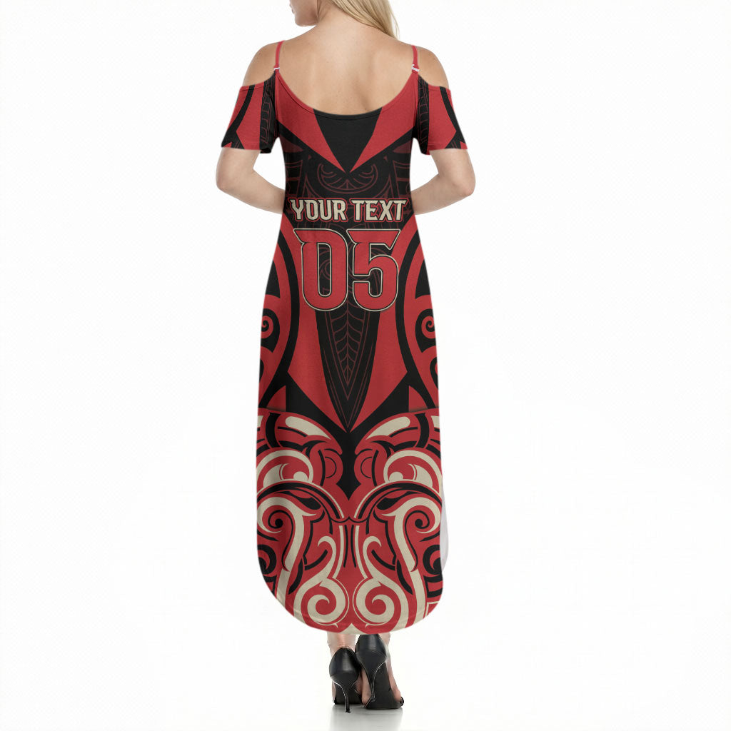 Custom Aotearoa Ngai Te Rangi Summer Maxi Dress New Zealand Traditional Maori Pattern DT05 - Polynesian Pride