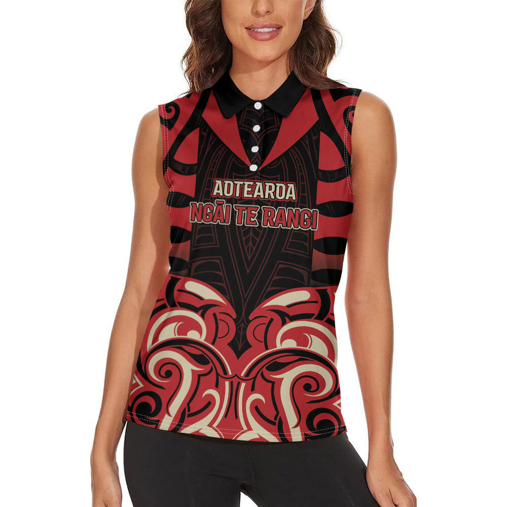 Custom Aotearoa Ngai Te Rangi Women Sleeveless Polo Shirt New Zealand Traditional Maori Pattern DT05 - Polynesian Pride