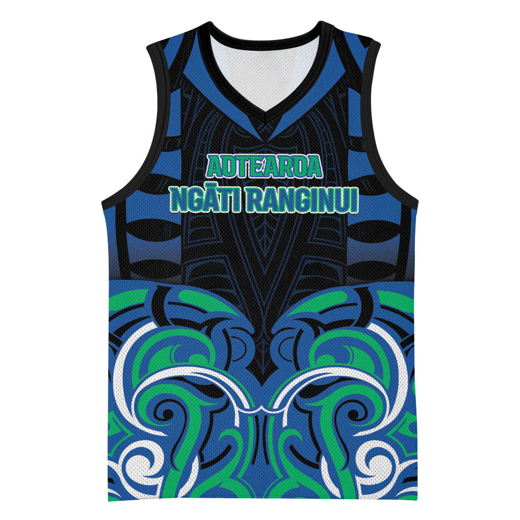 Custom Aotearoa Ngati Ranginui Basketball Jersey New Zealand Traditional Maori Pattern DT05 Unisex Navy - Polynesian Pride