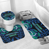 Aotearoa Ngati Ranginui Bathroom Set New Zealand Traditional Maori Pattern DT05 Mat Set Only (3 pcs) One Size Navy - Polynesian Pride