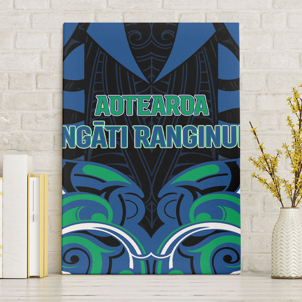 Aotearoa Ngati Ranginui Canvas Wall Art New Zealand Traditional Maori Pattern DT05 Without Frame Navy - Polynesian Pride
