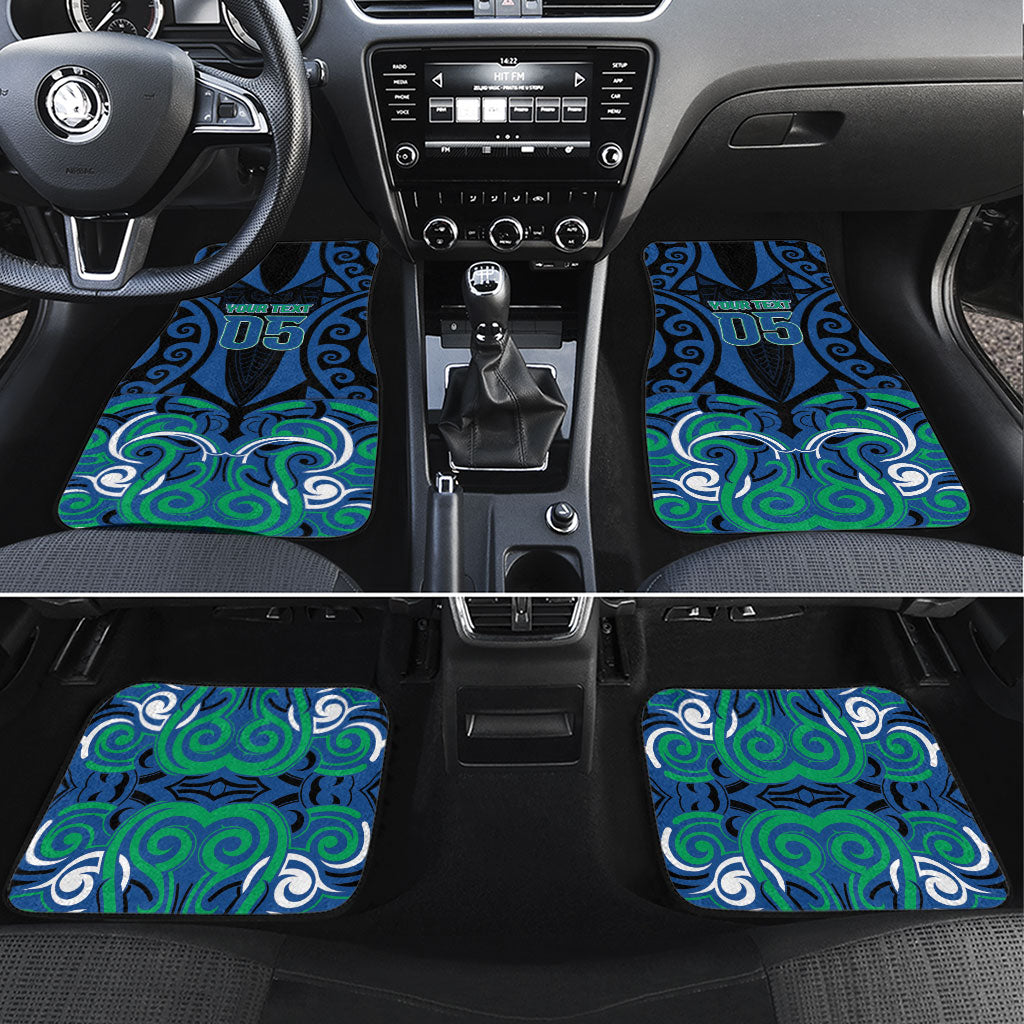 Custom Aotearoa Ngati Ranginui Car Mats New Zealand Traditional Maori Pattern DT05 Set 4pcs Navy - Polynesian Pride