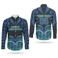 Custom Aotearoa Ngati Ranginui Couples Matching Off Shoulder Maxi Dress and Long Sleeve Button Shirt New Zealand Traditional Maori Pattern DT05 - Polynesian Pride