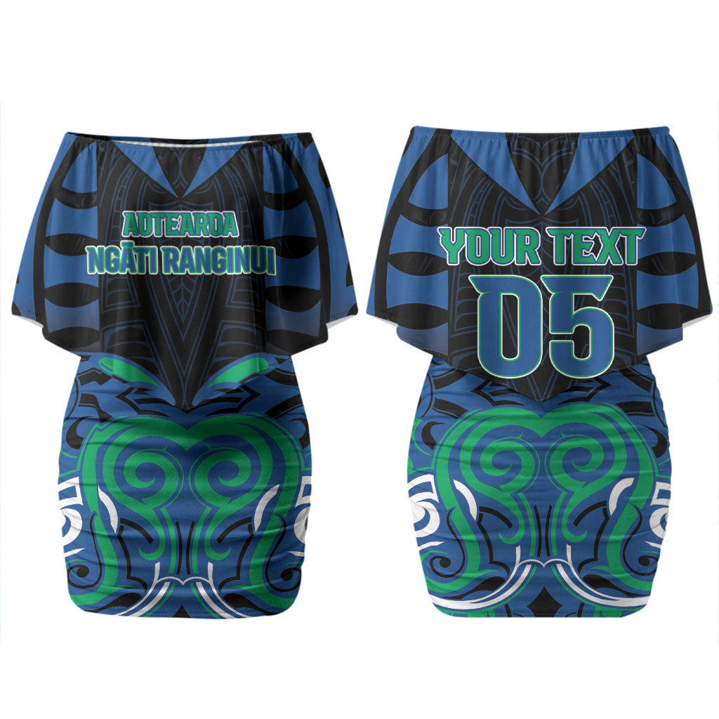 Custom Aotearoa Ngati Ranginui Couples Matching Off Shoulder Short Dress and Hawaiian Shirt New Zealand Traditional Maori Pattern DT05 - Polynesian Pride