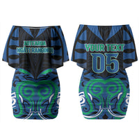 Custom Aotearoa Ngati Ranginui Couples Matching Off Shoulder Short Dress and Hawaiian Shirt New Zealand Traditional Maori Pattern DT05 - Polynesian Pride