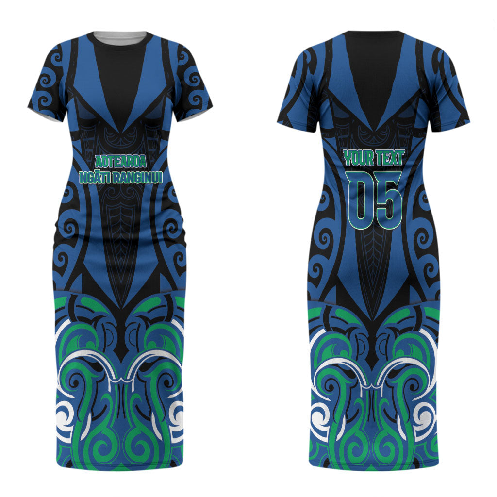 Custom Aotearoa Ngati Ranginui Couples Matching Short Sleeve Bodycon Dress and Long Sleeve Button Shirt New Zealand Traditional Maori Pattern DT05 - Polynesian Pride