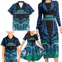 Custom Aotearoa Ngati Ranginui Family Matching Long Sleeve Bodycon Dress and Hawaiian Shirt New Zealand Traditional Maori Pattern DT05 - Polynesian Pride