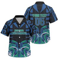 Custom Aotearoa Ngati Ranginui Family Matching Short Sleeve Bodycon Dress and Hawaiian Shirt New Zealand Traditional Maori Pattern DT05 Son's Shirt Navy - Polynesian Pride