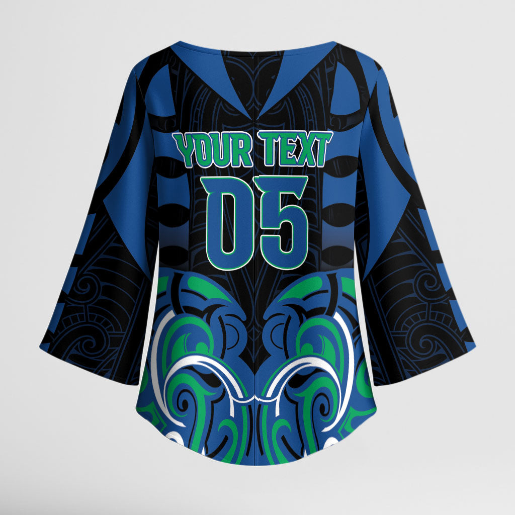 Custom Aotearoa Ngati Ranginui Kimono Sleeve Blouse New Zealand Traditional Maori Pattern DT05 - Polynesian Pride