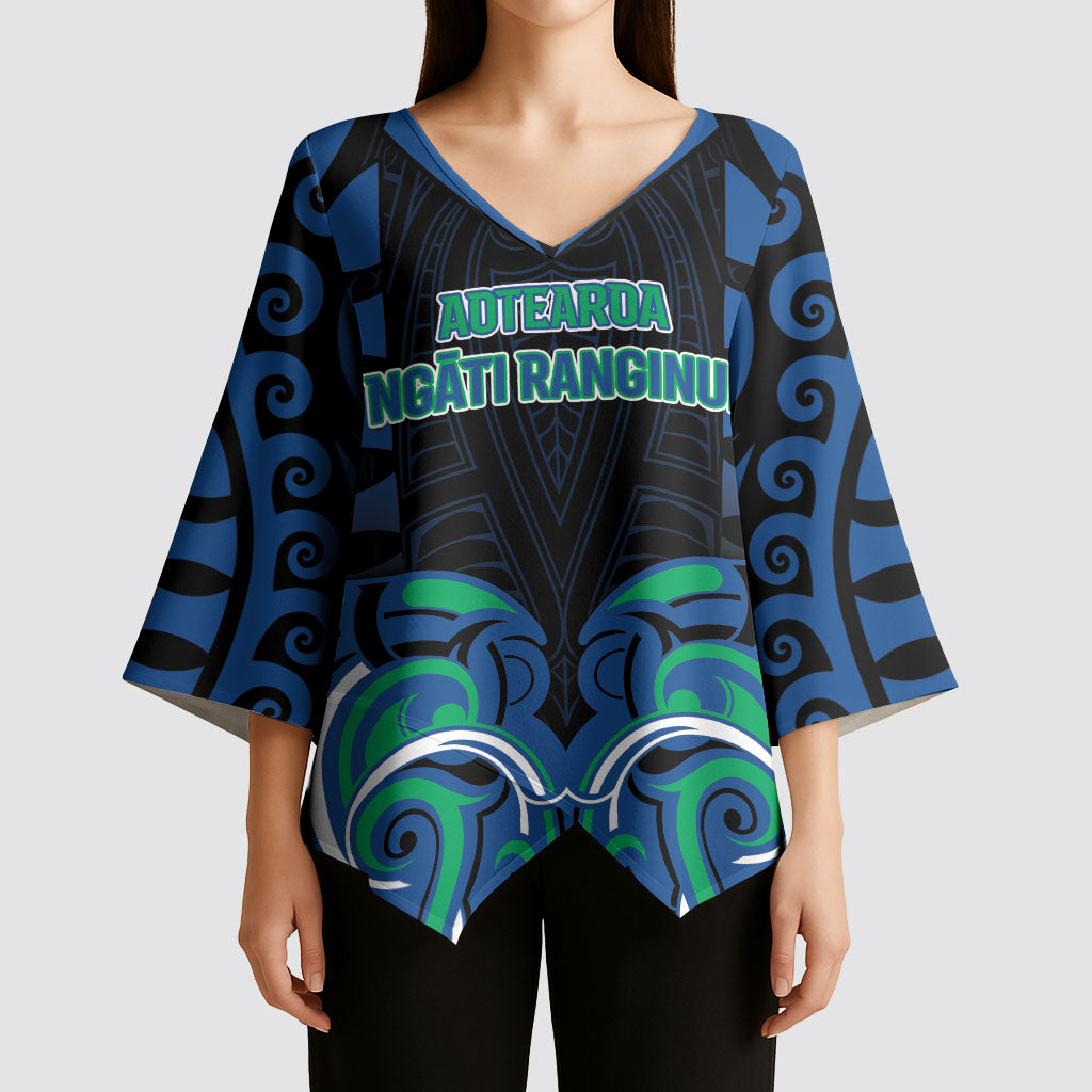 Custom Aotearoa Ngati Ranginui Kimono Sleeve Blouse New Zealand Traditional Maori Pattern DT05 - Polynesian Pride