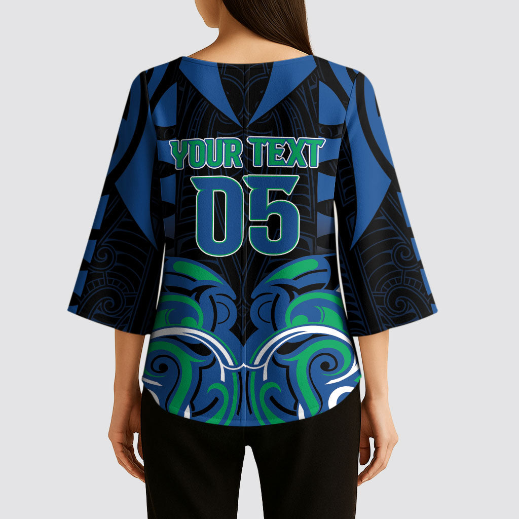 Custom Aotearoa Ngati Ranginui Kimono Sleeve Blouse New Zealand Traditional Maori Pattern DT05 - Polynesian Pride