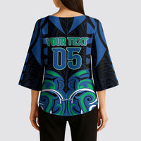 Custom Aotearoa Ngati Ranginui Kimono Sleeve Blouse New Zealand Traditional Maori Pattern DT05 - Polynesian Pride
