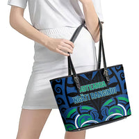 Aotearoa Ngati Ranginui Leather Tote Bag New Zealand Traditional Maori Pattern DT05 - Polynesian Pride