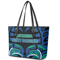 Aotearoa Ngati Ranginui Leather Tote Bag New Zealand Traditional Maori Pattern DT05 - Polynesian Pride