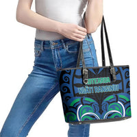 Aotearoa Ngati Ranginui Leather Tote Bag New Zealand Traditional Maori Pattern DT05 - Polynesian Pride