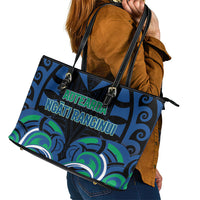 Aotearoa Ngati Ranginui Leather Tote Bag New Zealand Traditional Maori Pattern DT05 - Polynesian Pride
