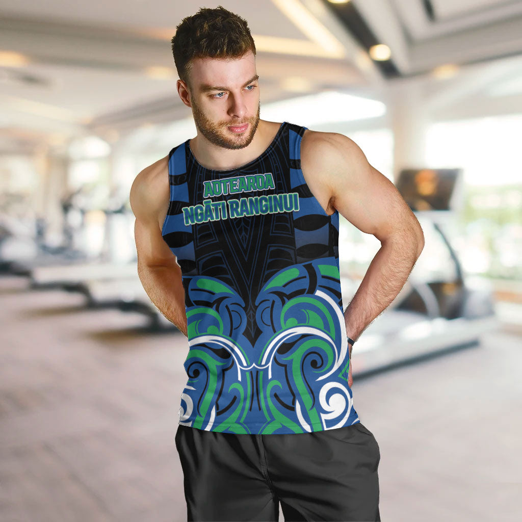 Custom Aotearoa Ngati Ranginui Men Tank Top New Zealand Traditional Maori Pattern DT05 Navy - Polynesian Pride