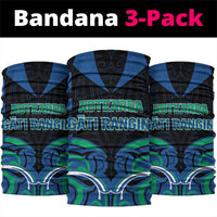 Aotearoa Ngati Ranginui Neck Gaiter New Zealand Traditional Maori Pattern DT05 package One Size: 25*50cm Navy - Polynesian Pride