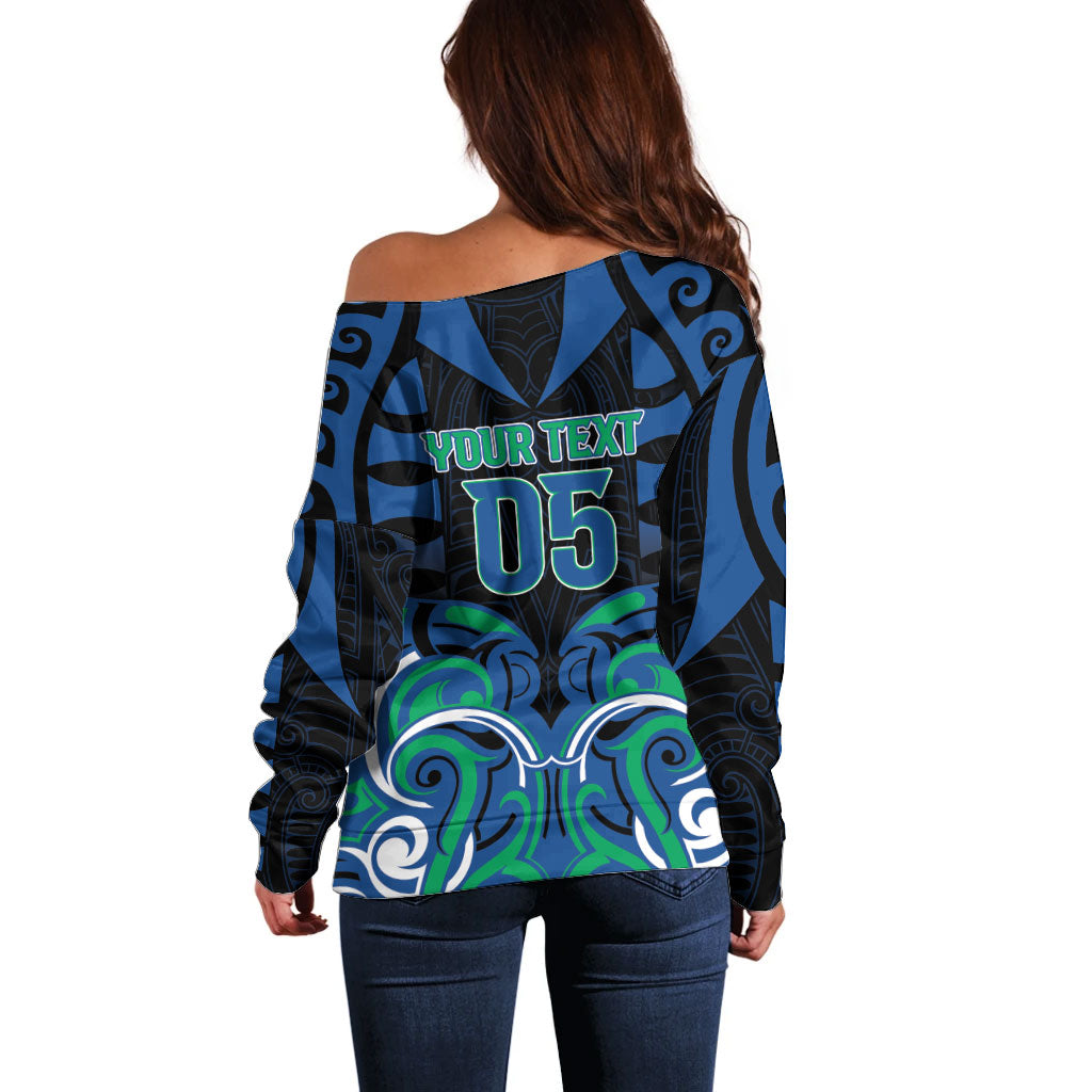 Custom Aotearoa Ngati Ranginui Off Shoulder Sweater New Zealand Traditional Maori Pattern DT05 - Polynesian Pride