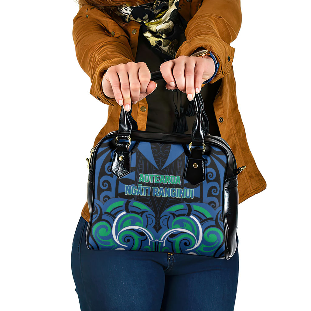 Aotearoa Ngati Ranginui Shoulder Handbag New Zealand Traditional Maori Pattern DT05 One Size Navy - Polynesian Pride