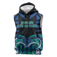 Custom Aotearoa Ngati Ranginui Sleeveless Hoodie New Zealand Traditional Maori Pattern DT05 Navy - Polynesian Pride