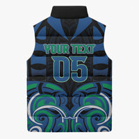 Custom Aotearoa Ngati Ranginui Sleeveless Puffer Jacket New Zealand Traditional Maori Pattern DT05 - Polynesian Pride