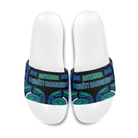 Aotearoa Ngati Ranginui Slide Sandals New Zealand Traditional Maori Pattern DT05 Navy - Polynesian Pride