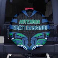 Aotearoa Ngati Ranginui Spare Tire Cover New Zealand Traditional Maori Pattern DT05 No hole Navy - Polynesian Pride