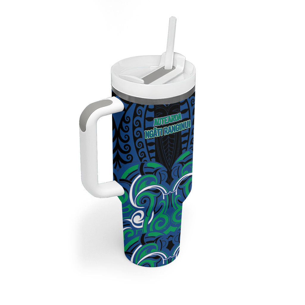 Custom Aotearoa Ngati Ranginui Tumbler With Handle New Zealand Traditional Maori Pattern DT05 - Polynesian Pride