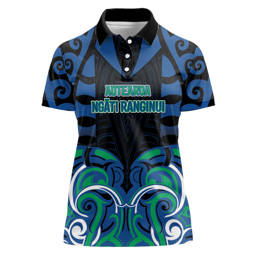 Custom Aotearoa Ngati Ranginui Women Polo Shirt New Zealand Traditional Maori Pattern DT05 Female Navy - Polynesian Pride