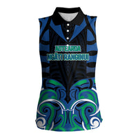 Custom Aotearoa Ngati Ranginui Women Sleeveless Polo Shirt New Zealand Traditional Maori Pattern DT05 Female Navy - Polynesian Pride