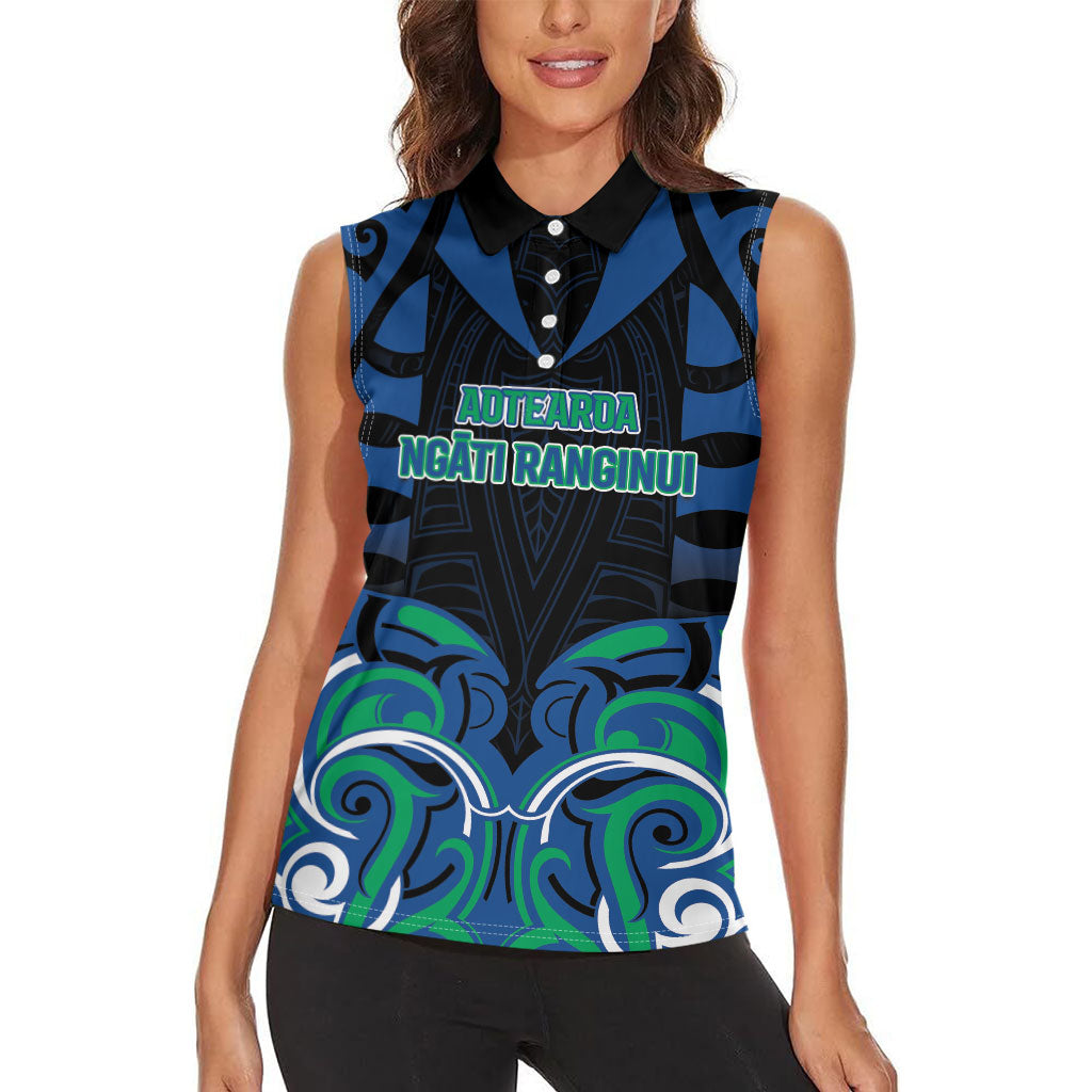 Custom Aotearoa Ngati Ranginui Women Sleeveless Polo Shirt New Zealand Traditional Maori Pattern DT05 - Polynesian Pride
