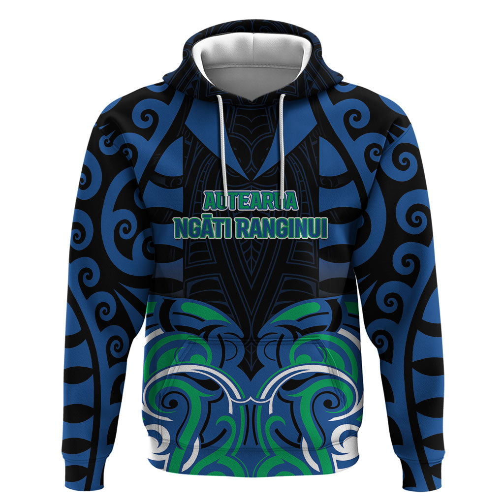 Custom Aotearoa Ngati Ranginui Zip Hoodie New Zealand Traditional Maori Pattern DT05 Pullover Hoodie Navy - Polynesian Pride