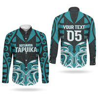 Custom Aotearoa Tapuika Couples Matching Off Shoulder Short Dress and Long Sleeve Button Shirt New Zealand Traditional Maori Pattern DT05 - Polynesian Pride