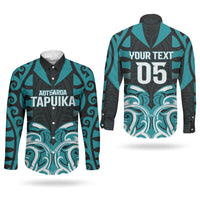Custom Aotearoa Tapuika Couples Matching Short Sleeve Bodycon Dress and Long Sleeve Button Shirt New Zealand Traditional Maori Pattern DT05 - Polynesian Pride