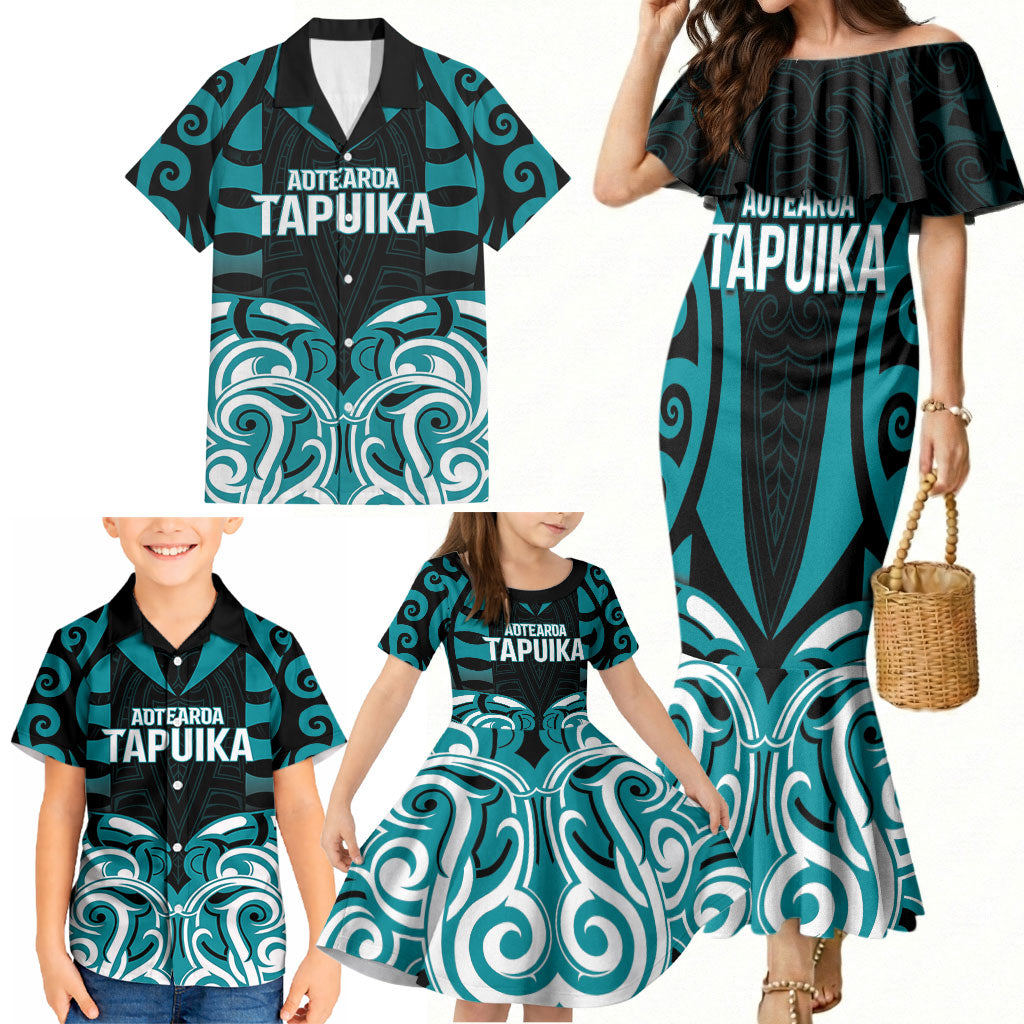 Custom Aotearoa Tapuika Family Matching Mermaid Dress and Hawaiian Shirt New Zealand Traditional Maori Pattern DT05 - Polynesian Pride