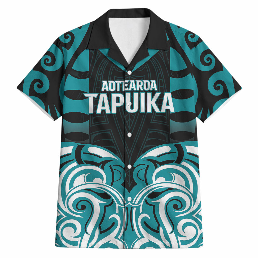 Custom Aotearoa Tapuika Hawaiian Shirt New Zealand Traditional Maori Pattern DT05 Teal - Polynesian Pride