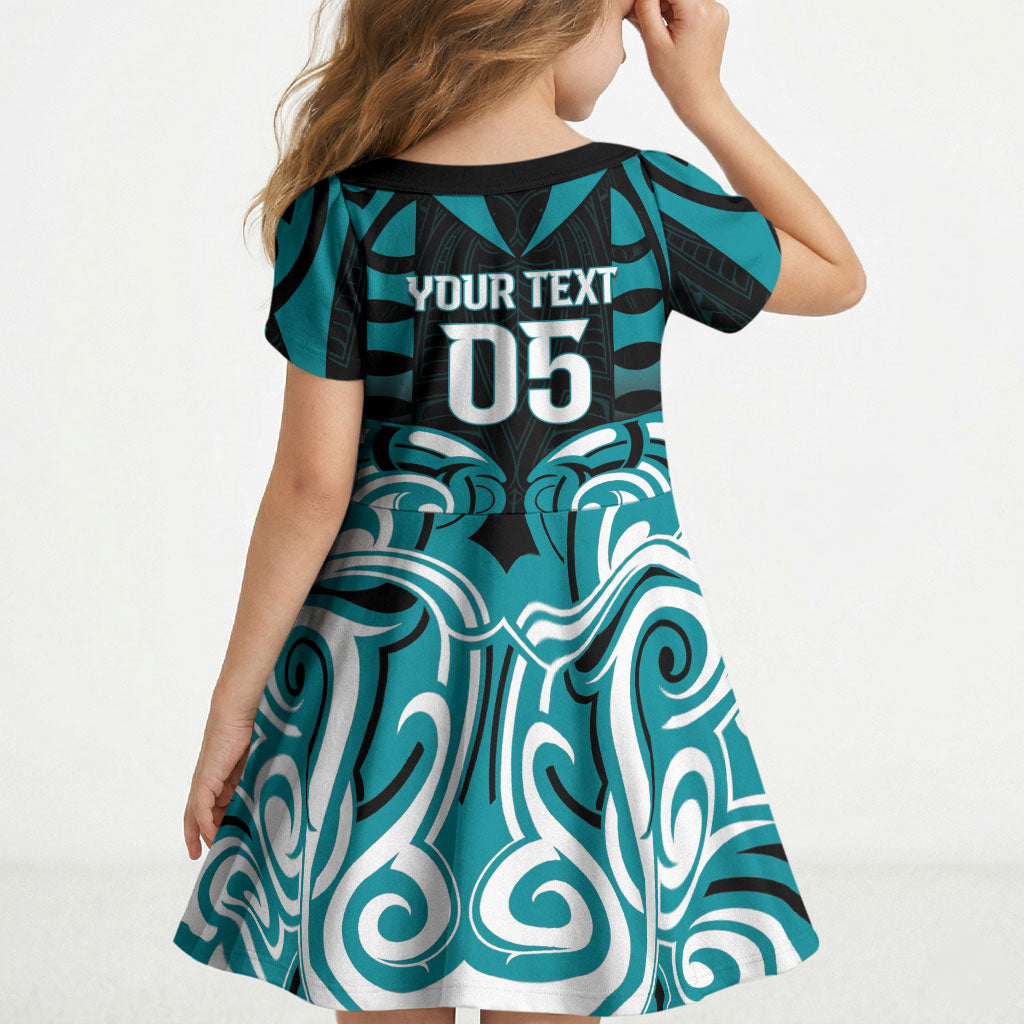 Custom Aotearoa Tapuika Kid Short Sleeve Dress New Zealand Traditional Maori Pattern DT05 - Polynesian Pride
