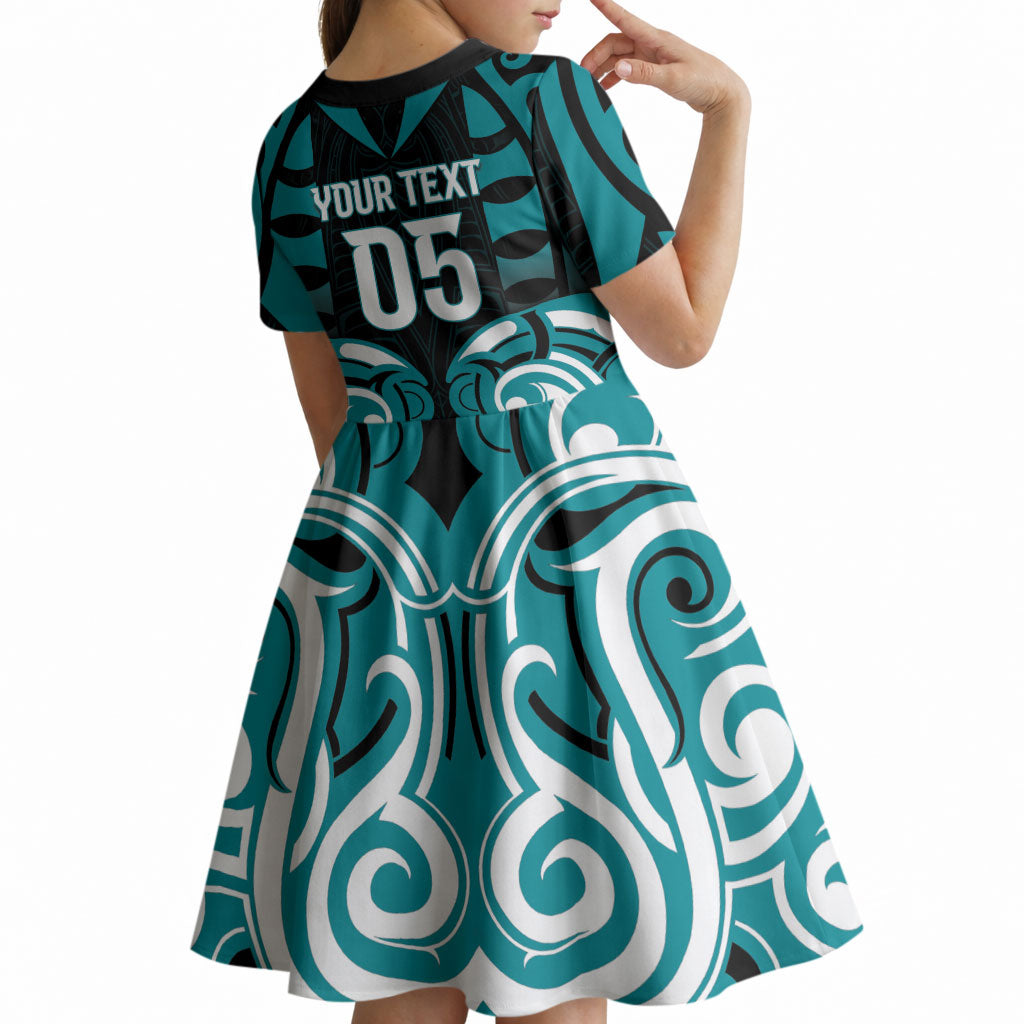 Custom Aotearoa Tapuika Kid Short Sleeve Dress New Zealand Traditional Maori Pattern DT05 - Polynesian Pride