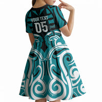 Custom Aotearoa Tapuika Kid Short Sleeve Dress New Zealand Traditional Maori Pattern DT05 - Polynesian Pride