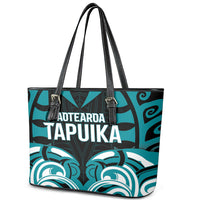 Aotearoa Tapuika Leather Tote Bag New Zealand Traditional Maori Pattern DT05 - Polynesian Pride