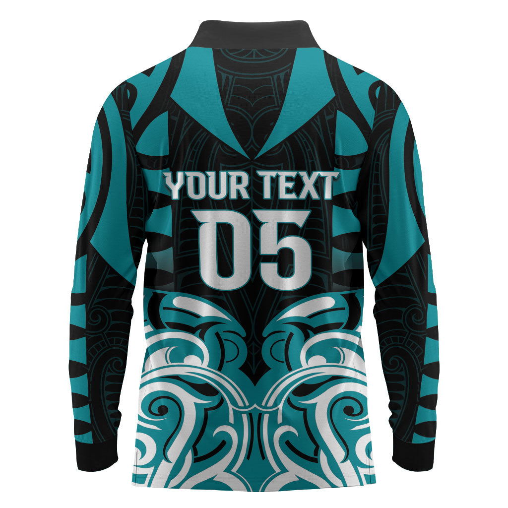 Custom Aotearoa Tapuika Long Sleeve Polo Shirt New Zealand Traditional Maori Pattern DT05 - Polynesian Pride