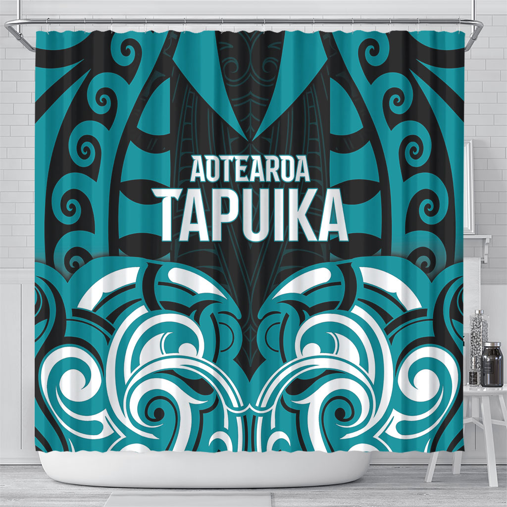 Aotearoa Tapuika Shower Curtain New Zealand Traditional Maori Pattern DT05 - Polynesian Pride