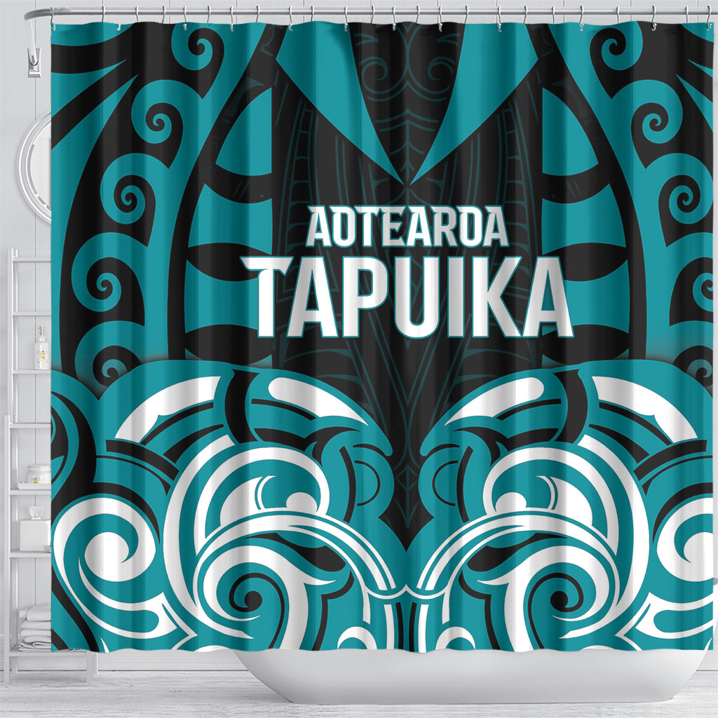Aotearoa Tapuika Shower Curtain New Zealand Traditional Maori Pattern DT05 - Polynesian Pride