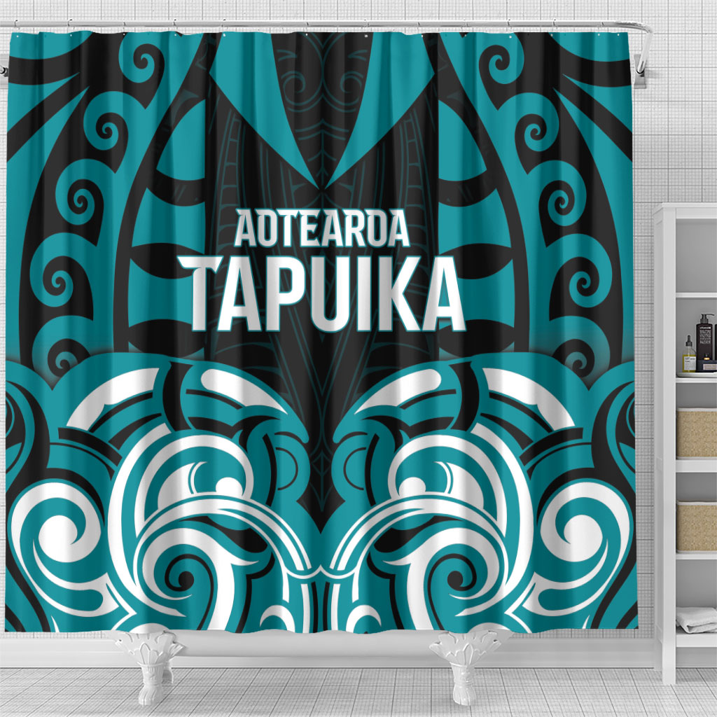 Aotearoa Tapuika Shower Curtain New Zealand Traditional Maori Pattern DT05 - Polynesian Pride