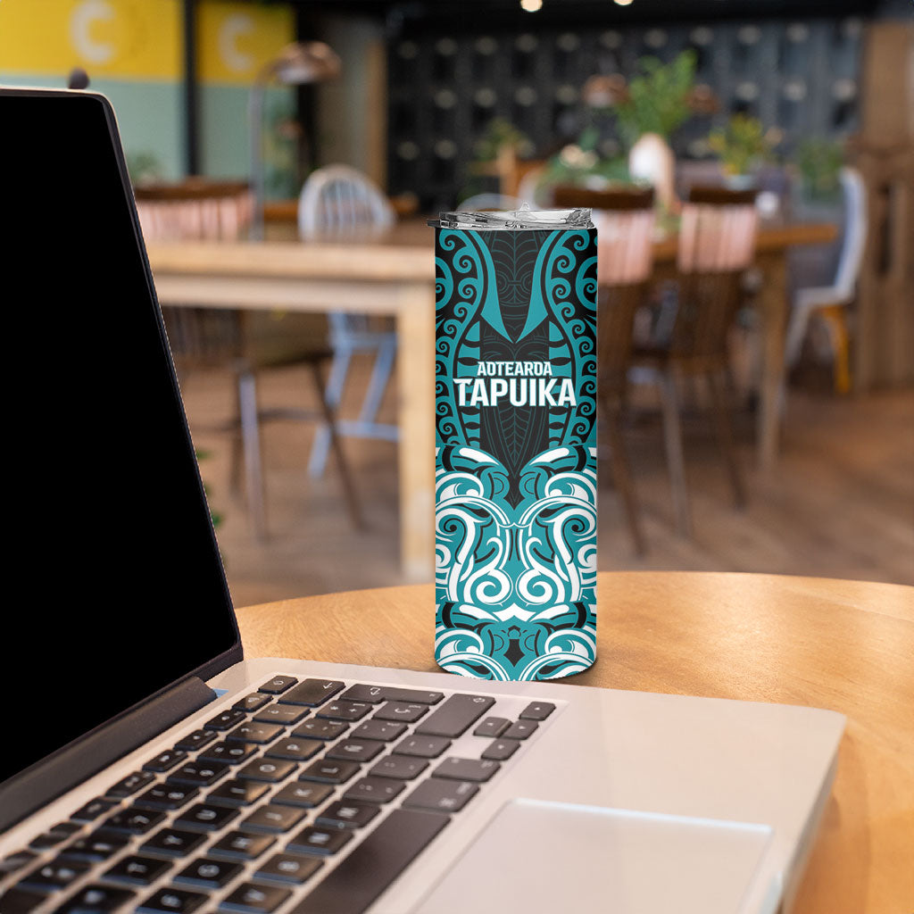 Custom Aotearoa Tapuika Skinny Tumbler New Zealand Traditional Maori Pattern DT05 - Polynesian Pride