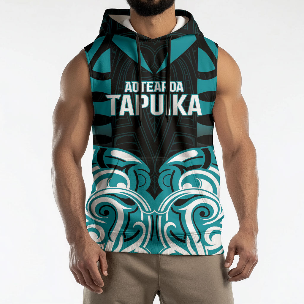 Custom Aotearoa Tapuika Sleeveless Hoodie New Zealand Traditional Maori Pattern DT05 - Polynesian Pride
