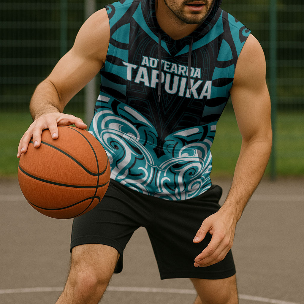 Custom Aotearoa Tapuika Sleeveless Hoodie New Zealand Traditional Maori Pattern DT05 - Polynesian Pride