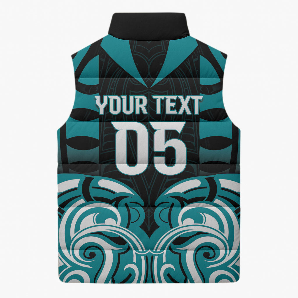 Custom Aotearoa Tapuika Sleeveless Puffer Jacket New Zealand Traditional Maori Pattern DT05 - Polynesian Pride